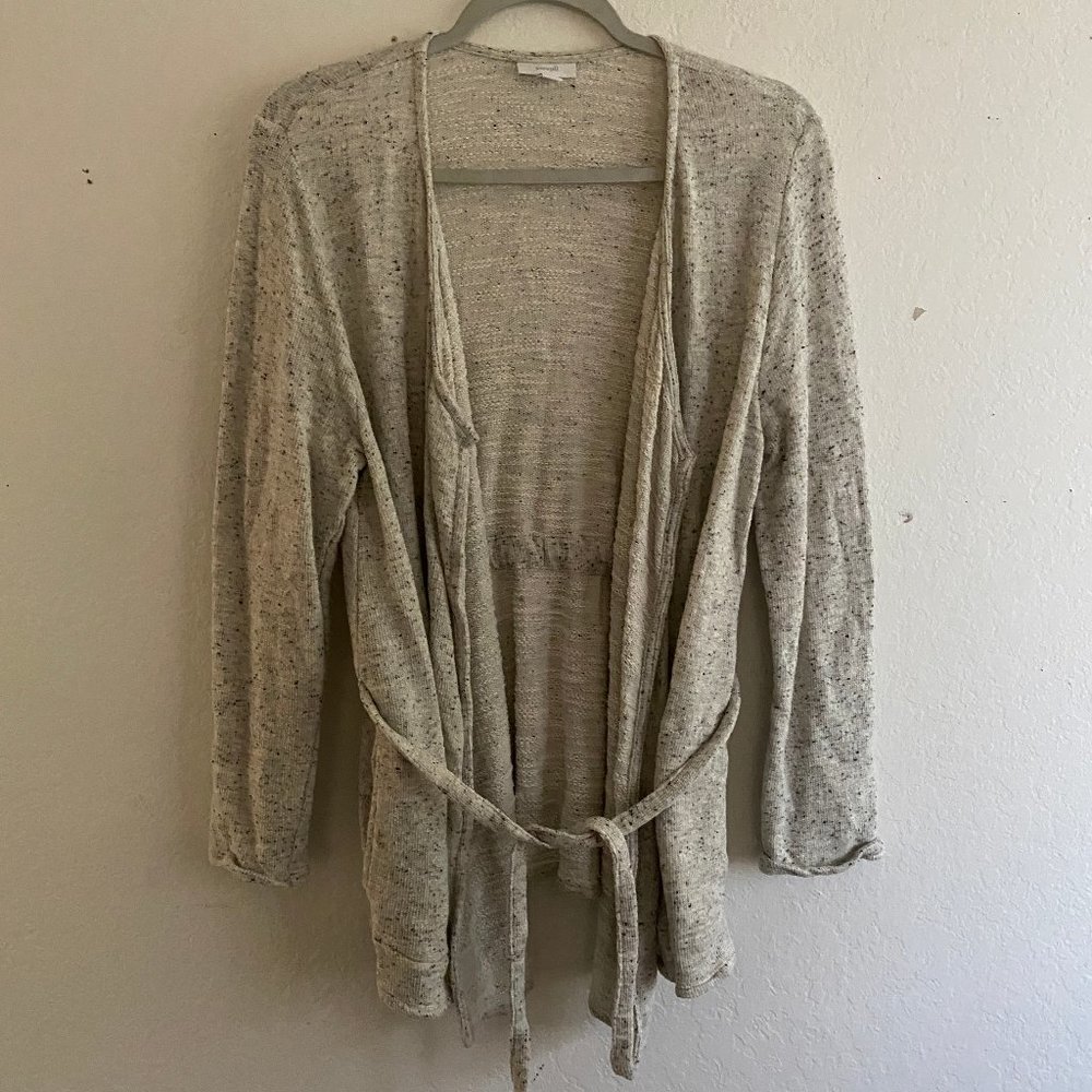 J Jill Womens Cardigan Sweater Speckled Petite Size M Pockets Long Sleeve PM